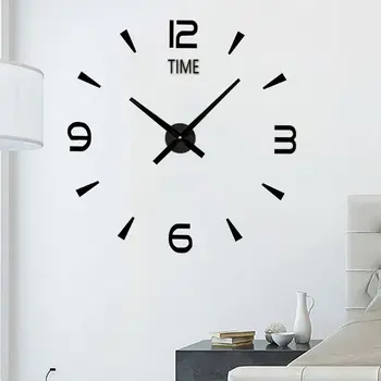 Настенные часы Современные Большие 3D Настенные часы С зеркальной поверхностью Большие часы своими руками для украшения дома Гостиной Спальни Офиса